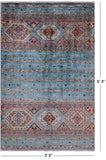 Blue Khorjin Persian Gabbeh Hand Knotted Wool Rug - 3' 5" X 5' 3" - Golden Nile