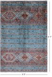 Blue Khorjin Persian Gabbeh Hand Knotted Wool Rug - 3' 5" X 5' 1" - Golden Nile