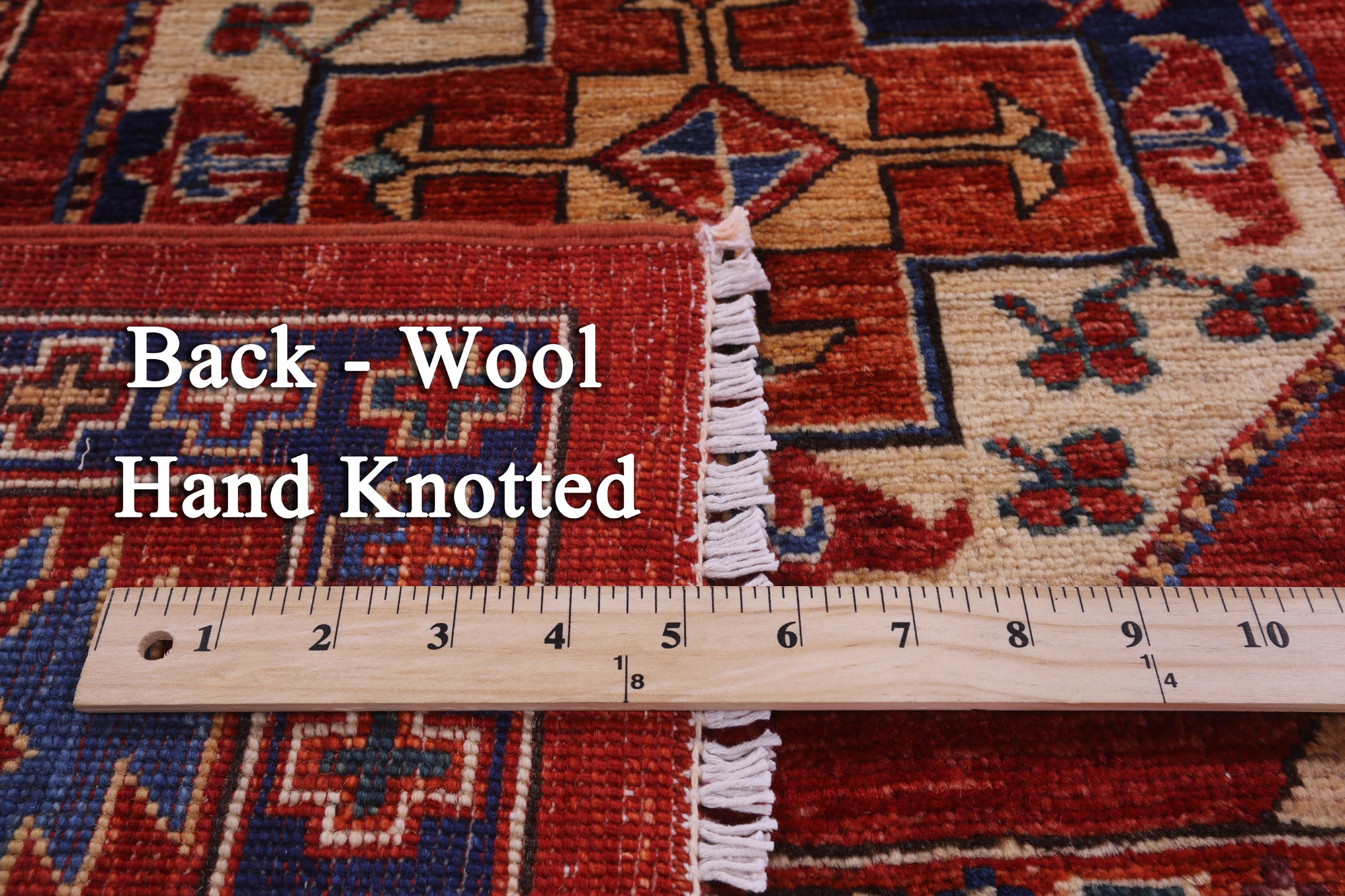 Red Turkmen Ersari Hand Knotted Wool Rug - 4' 10" X 6' 7" - Golden Nile