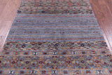 Grey Khorjin Persian Gabbeh Handmade Wool Rug - 4' 9" X 6' 10" - Golden Nile