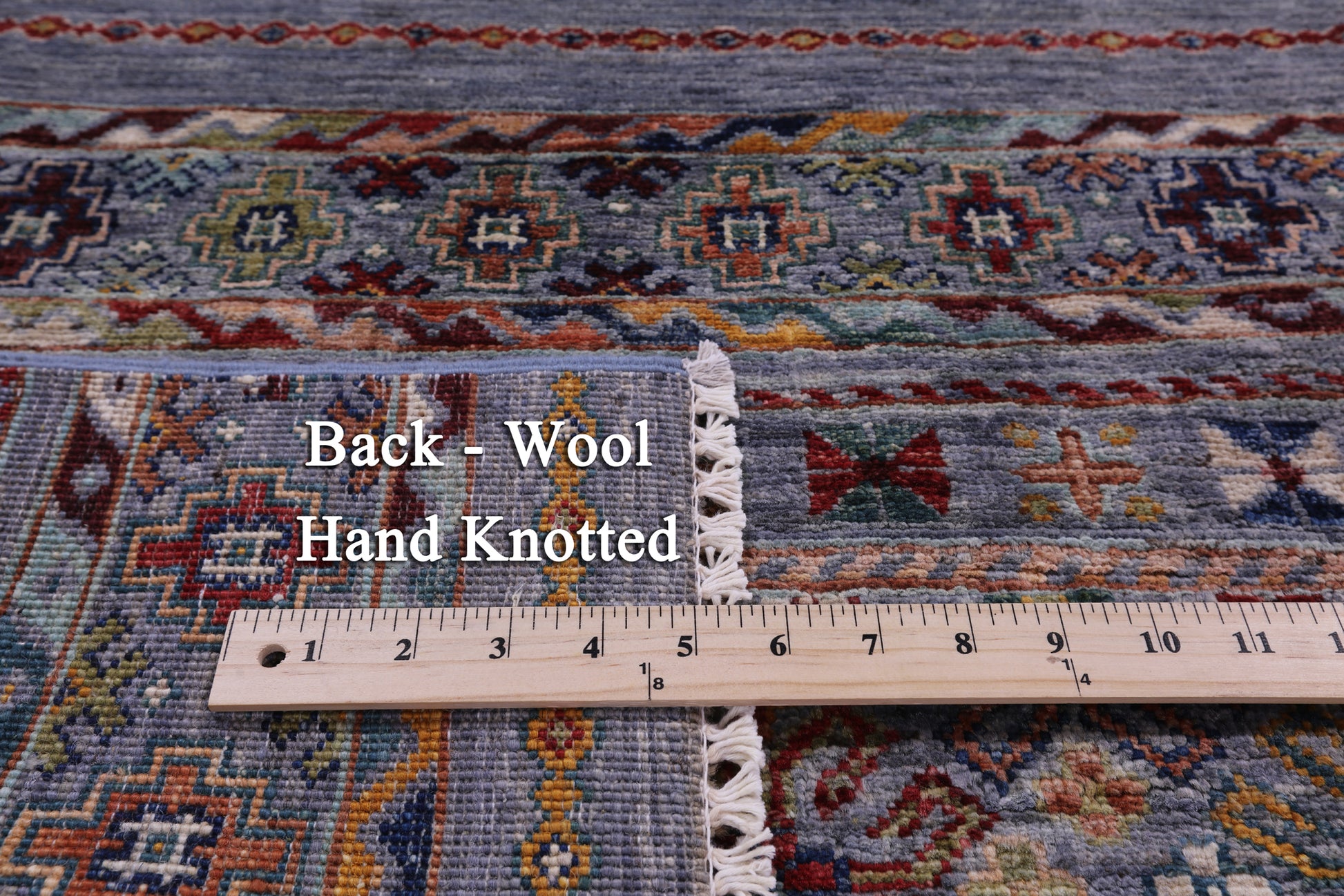 Grey Khorjin Persian Gabbeh Handmade Wool Rug - 4' 9" X 6' 10" - Golden Nile