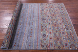 Grey Khorjin Persian Gabbeh Handmade Wool Rug - 4' 9" X 6' 10" - Golden Nile