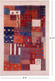 Tribal Persian Gabbeh Hand Knotted Wool Rug - 3' 3" X 4' 11" - Golden Nile