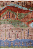Tribal Persian Gabbeh Hand Knotted Wool Rug - 3' 11" X 5' 11" - Golden Nile
