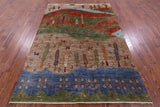 Tribal Persian Gabbeh Hand Knotted Wool Rug - 3' 11" X 5' 11" - Golden Nile