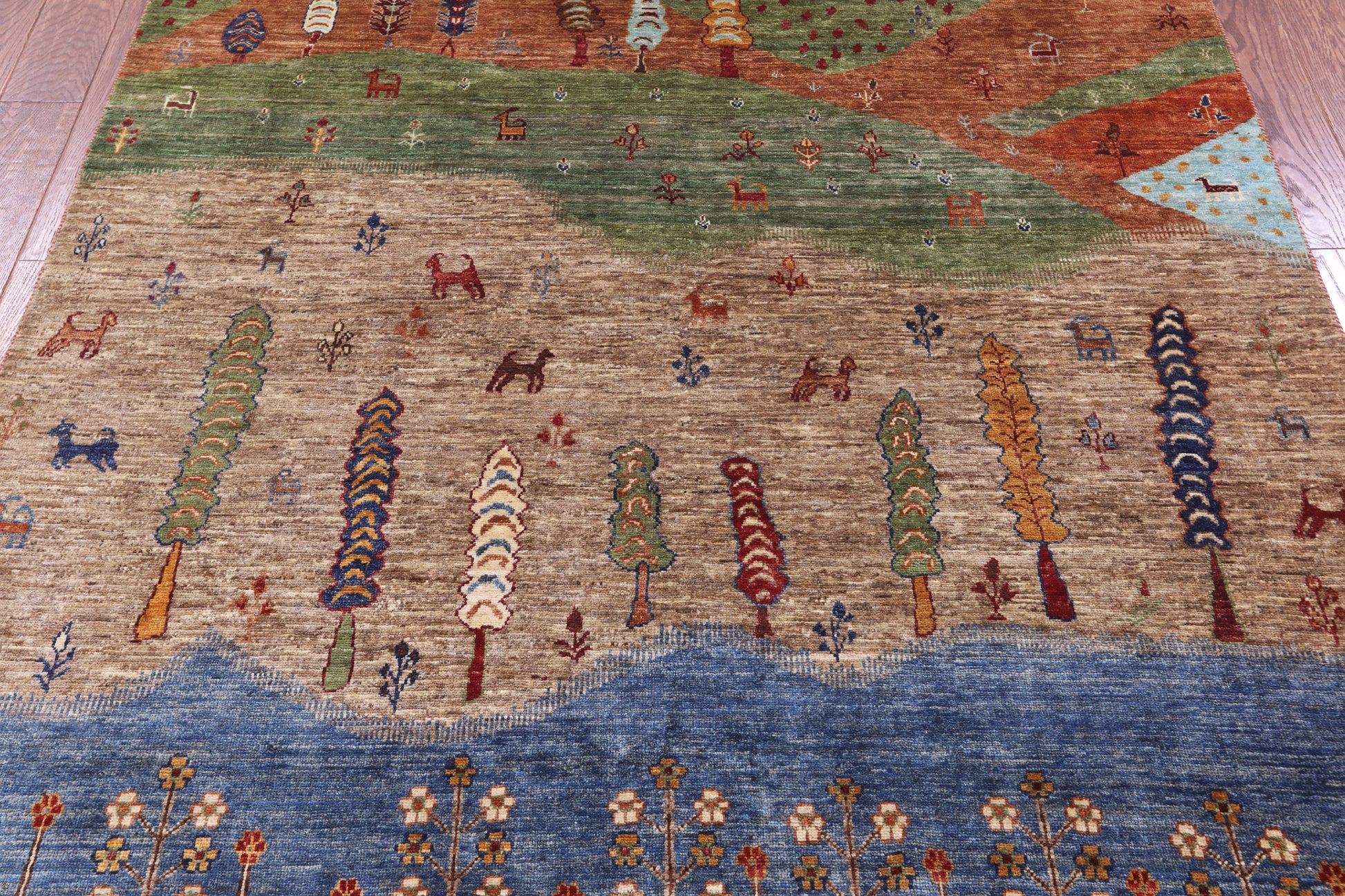 Tribal Persian Gabbeh Hand Knotted Wool Rug - 3' 11" X 5' 11" - Golden Nile