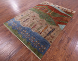 Tribal Persian Gabbeh Hand Knotted Wool Rug - 3' 11" X 5' 11" - Golden Nile