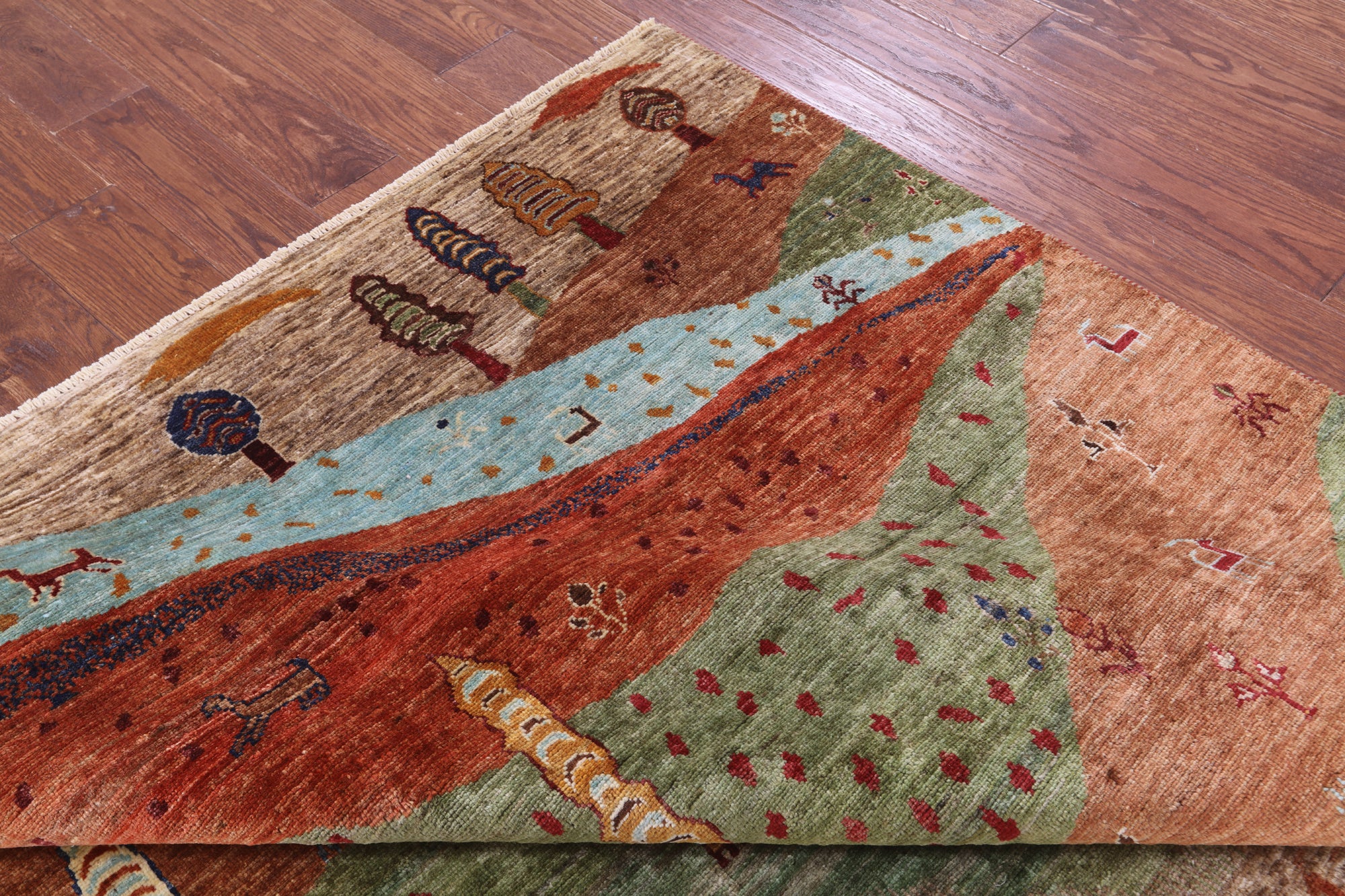 Tribal Persian Gabbeh Hand Knotted Wool Rug - 3' 11" X 5' 11" - Golden Nile