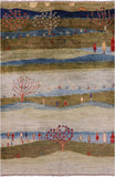 Tribal Persian Gabbeh Handmade Wool Rug - 5' 10" X 8' 3" - Golden Nile