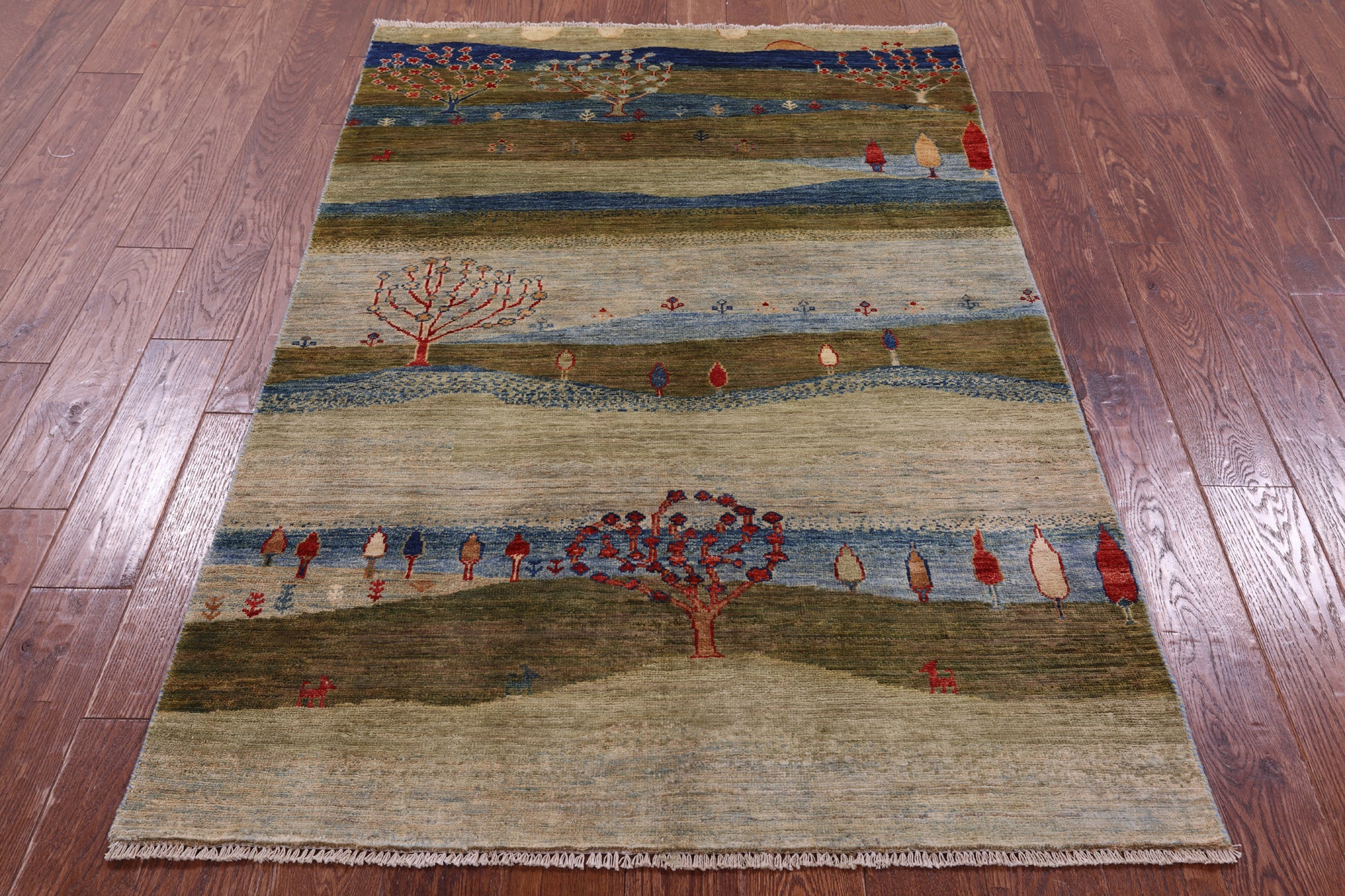 Tribal Persian Gabbeh Handmade Wool Rug - 5' 10" X 8' 3" - Golden Nile