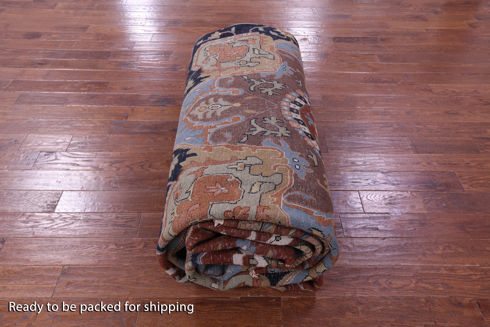 Rust Persian Fine Serapi Hand Knotted Wool Rug - 12' 9" X 21' 0" - Golden Nile