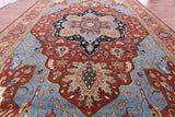 Rust Persian Fine Serapi Hand Knotted Wool Rug - 12' 9" X 21' 0" - Golden Nile
