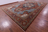Rust Persian Fine Serapi Hand Knotted Wool Rug - 12' 9" X 21' 0" - Golden Nile