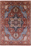 Rust Persian Fine Serapi Hand Knotted Wool Rug - 8' 7" X 11' 11" - Golden Nile