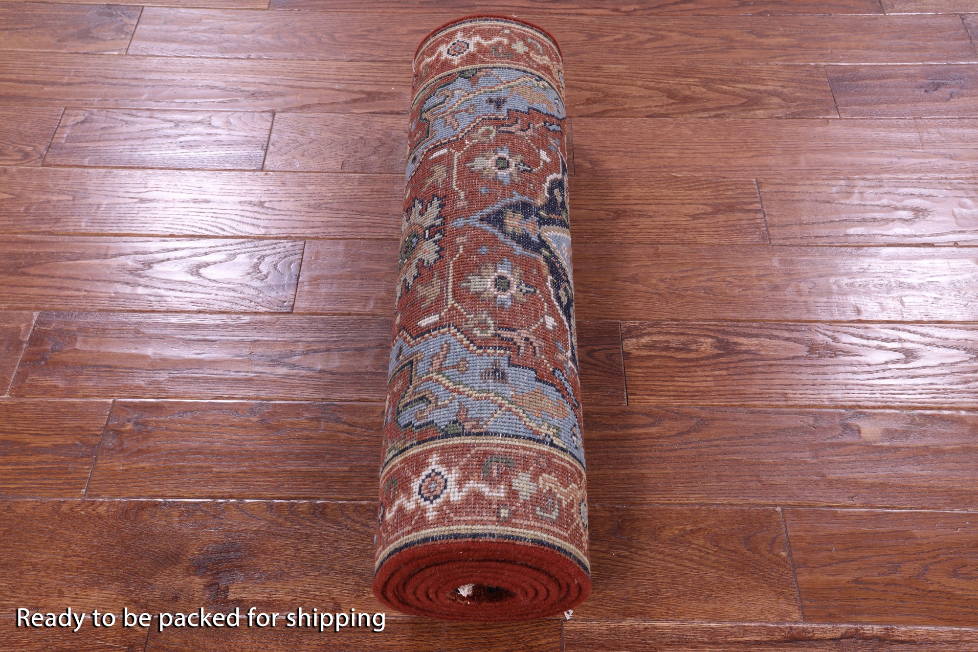 Rust Persian Fine Serapi Hand Knotted Wool Runner Rug - 2' 6" X 9' 10" - Golden Nile