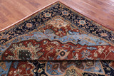 Rust Persian Fine Serapi Hand Knotted Wool Rug - 7' 10" X 9' 10" - Golden Nile