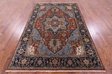Persian Fine Serapi Hand Knotted Wool Rug - 5' 10" X 8' 9" - Golden Nile