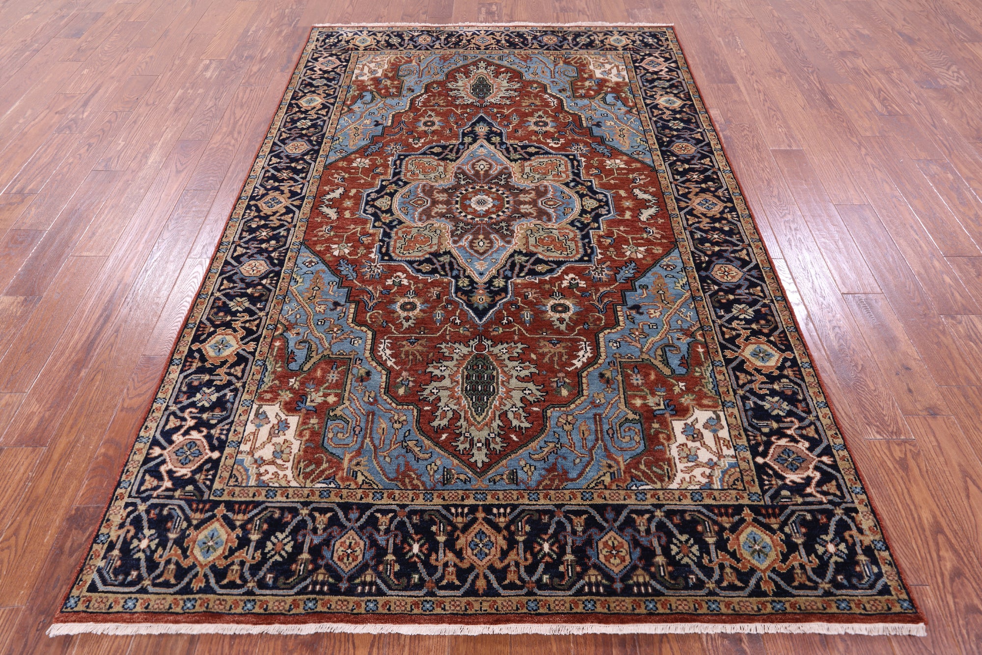 Persian Fine Serapi Hand Knotted Wool Rug - 5' 10" X 8' 9" - Golden Nile