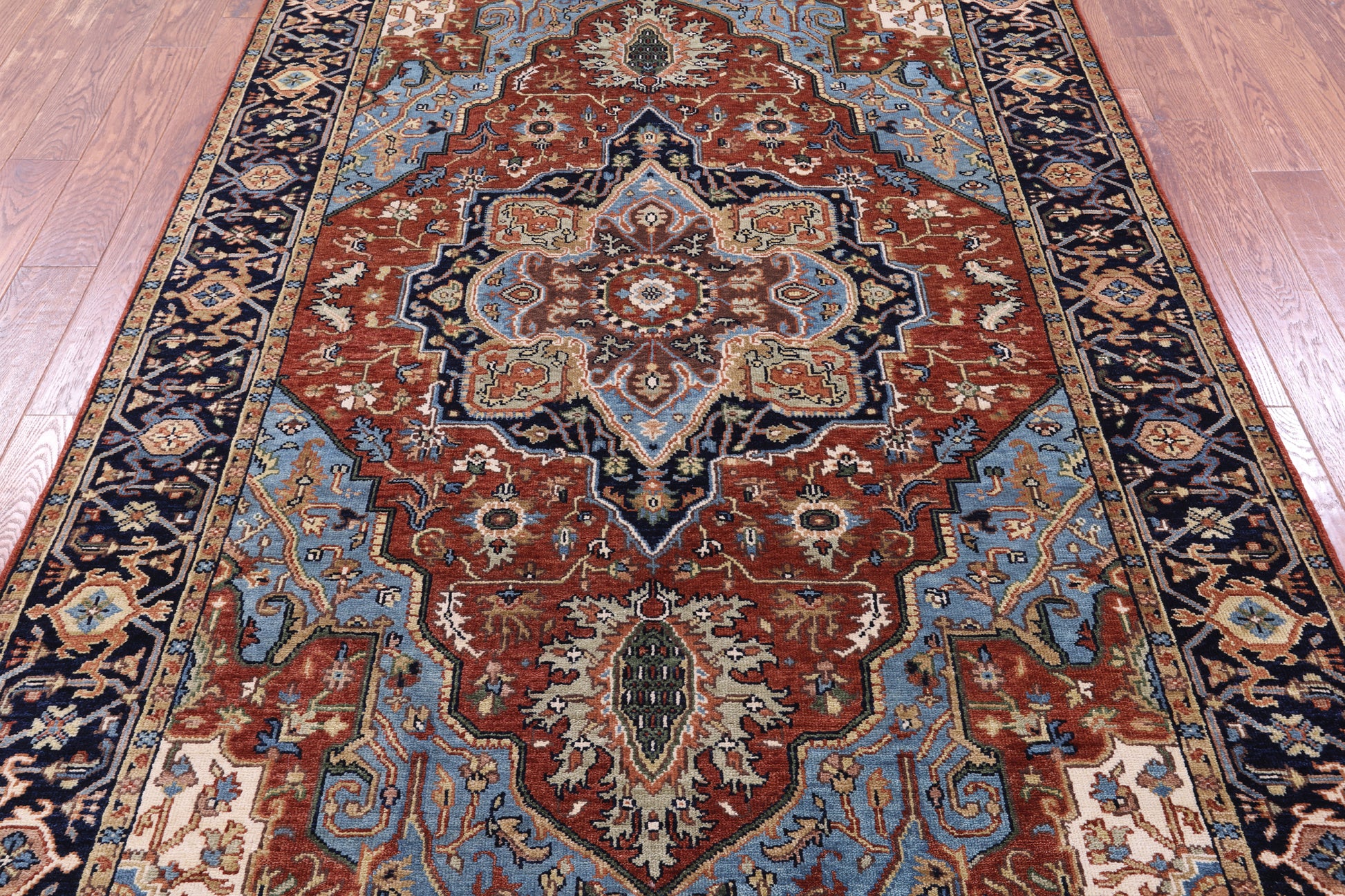 Persian Fine Serapi Hand Knotted Wool Rug - 5' 10" X 8' 9" - Golden Nile