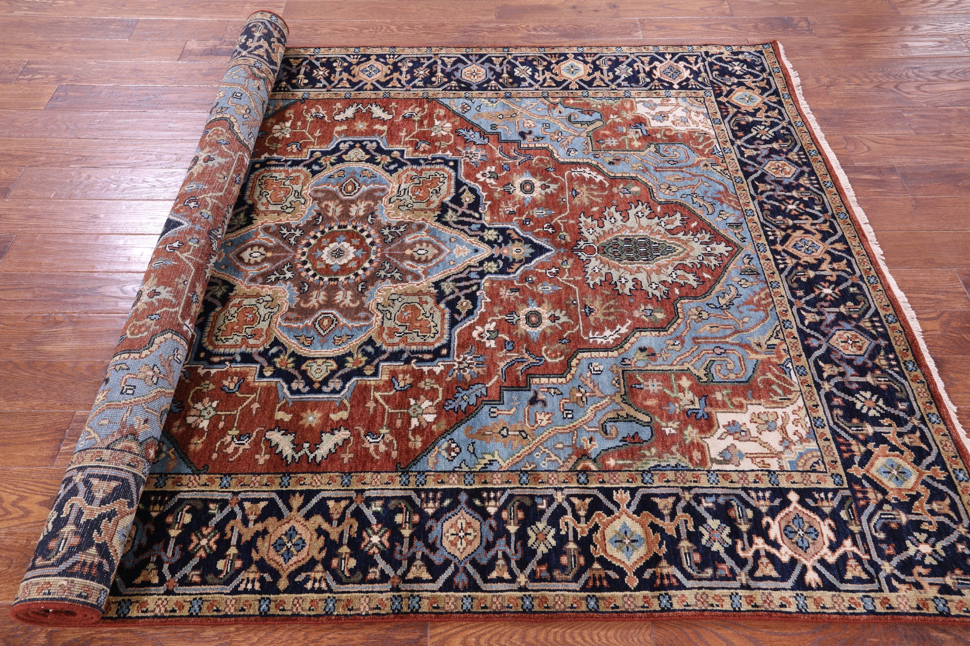Persian Fine Serapi Hand Knotted Wool Rug - 5' 10" X 8' 9" - Golden Nile