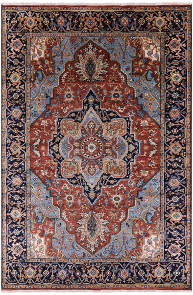 Persian Fine Serapi Hand Knotted Wool Rug - 5' 10" X 8' 9" - Golden Nile