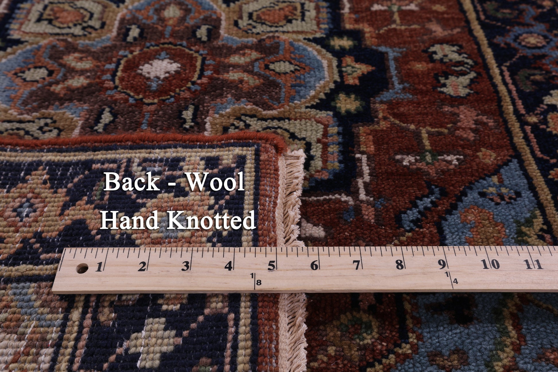 Rust Persian Fine Serapi Hand Knotted Wool Runner Rug - 2' 7" X 9' 10" - Golden Nile