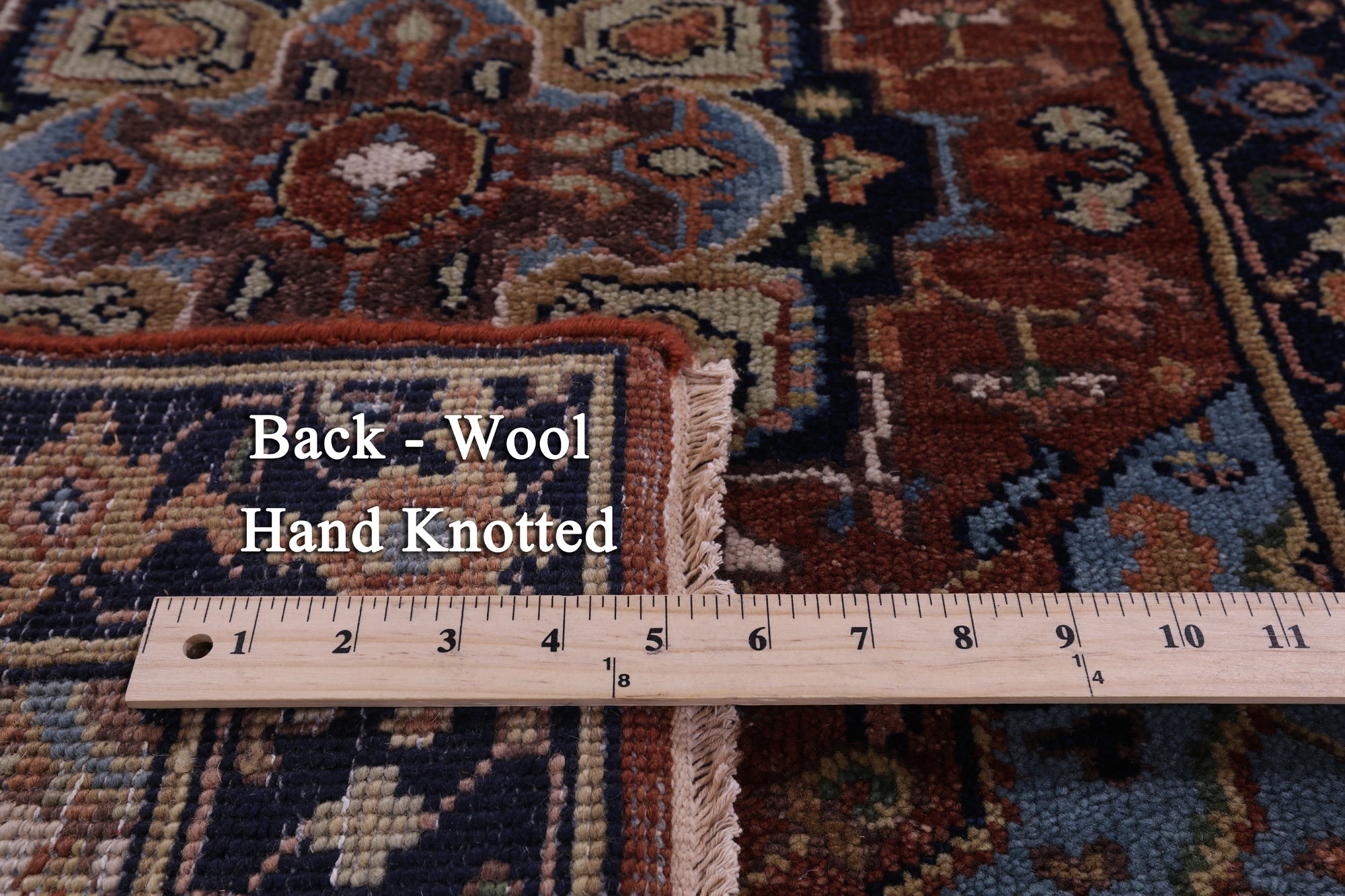 Rust Persian Fine Serapi Hand Knotted Wool Runner Rug - 2' 7" X 9' 10" - Golden Nile