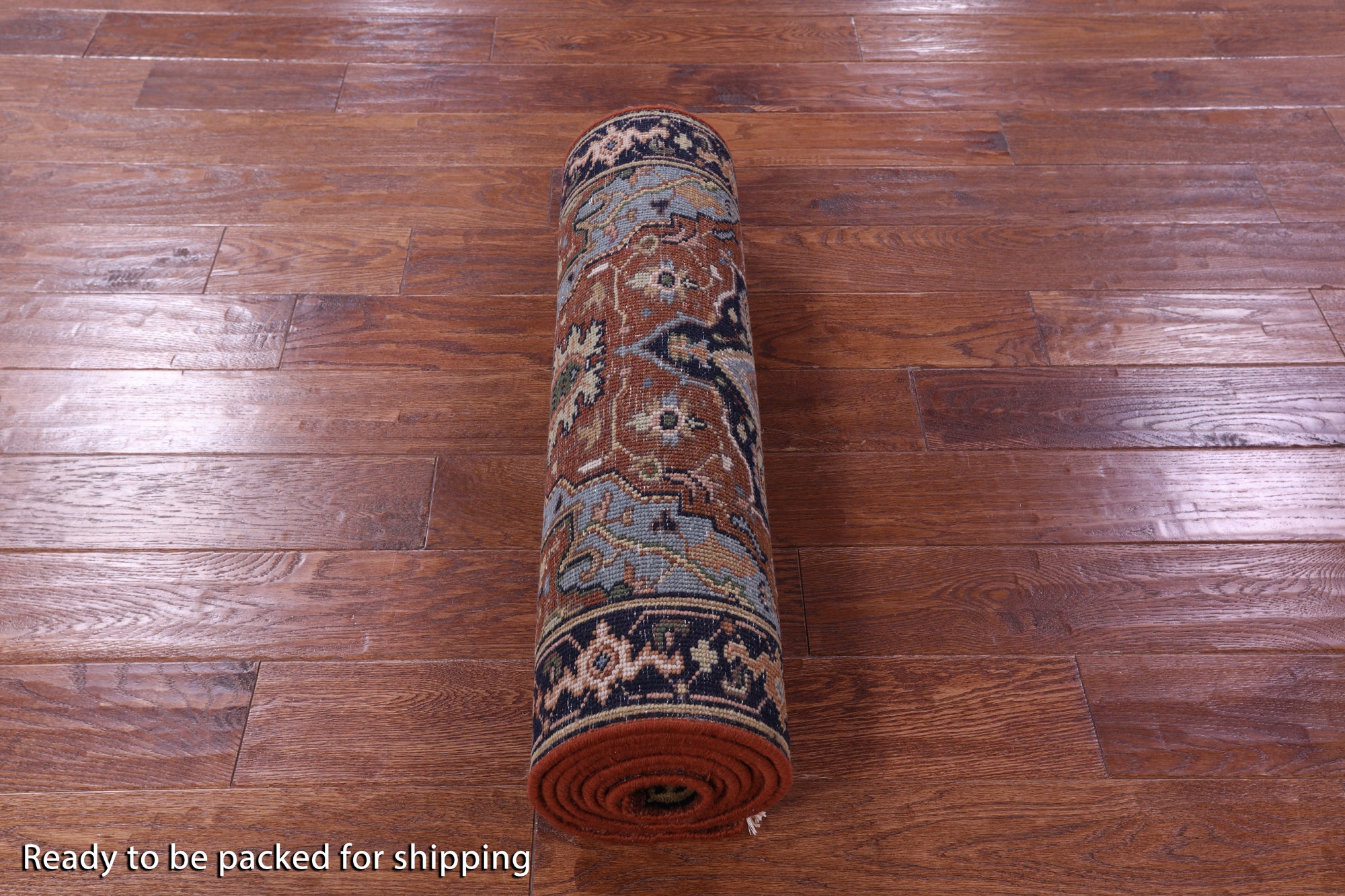Rust Persian Fine Serapi Hand Knotted Wool Runner Rug - 2' 7" X 9' 10" - Golden Nile