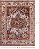 Ivory Persian Fine Serapi Hand Knotted Wool Rug - 11' 9" X 15' 1" - Golden Nile