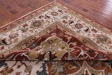 Ivory Persian Fine Serapi Hand Knotted Wool Rug - 11' 9" X 15' 1" - Golden Nile