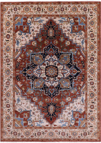 Persian Fine Serapi Hand Knotted Wool Rug - 9' 8" X 14' 1" - Golden Nile