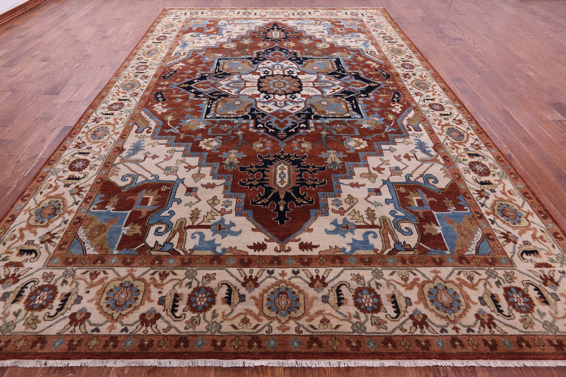 Persian Fine Serapi Hand Knotted Wool Rug - 9' 8" X 14' 1" - Golden Nile