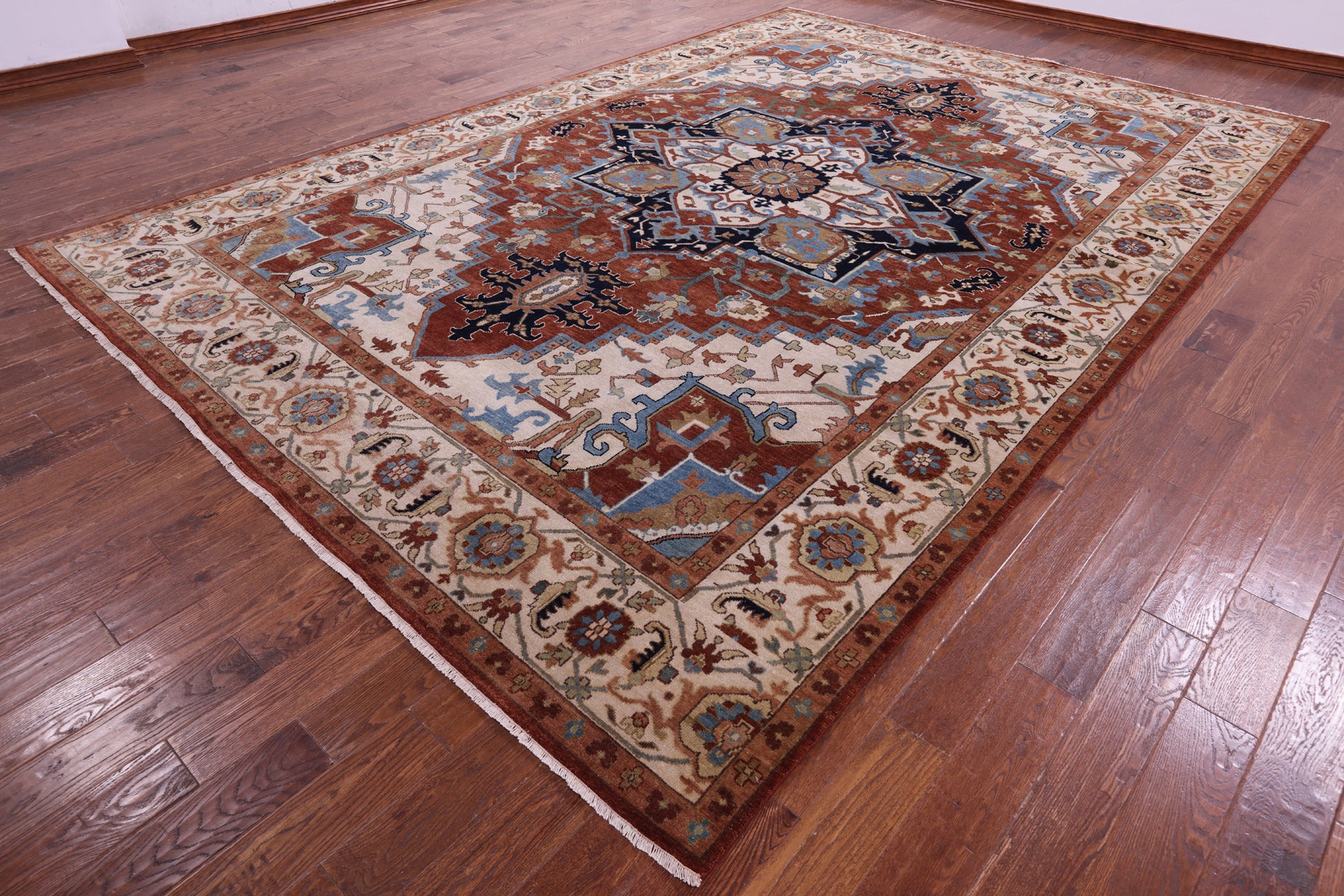 Persian Fine Serapi Hand Knotted Wool Rug - 9' 8" X 14' 1" - Golden Nile