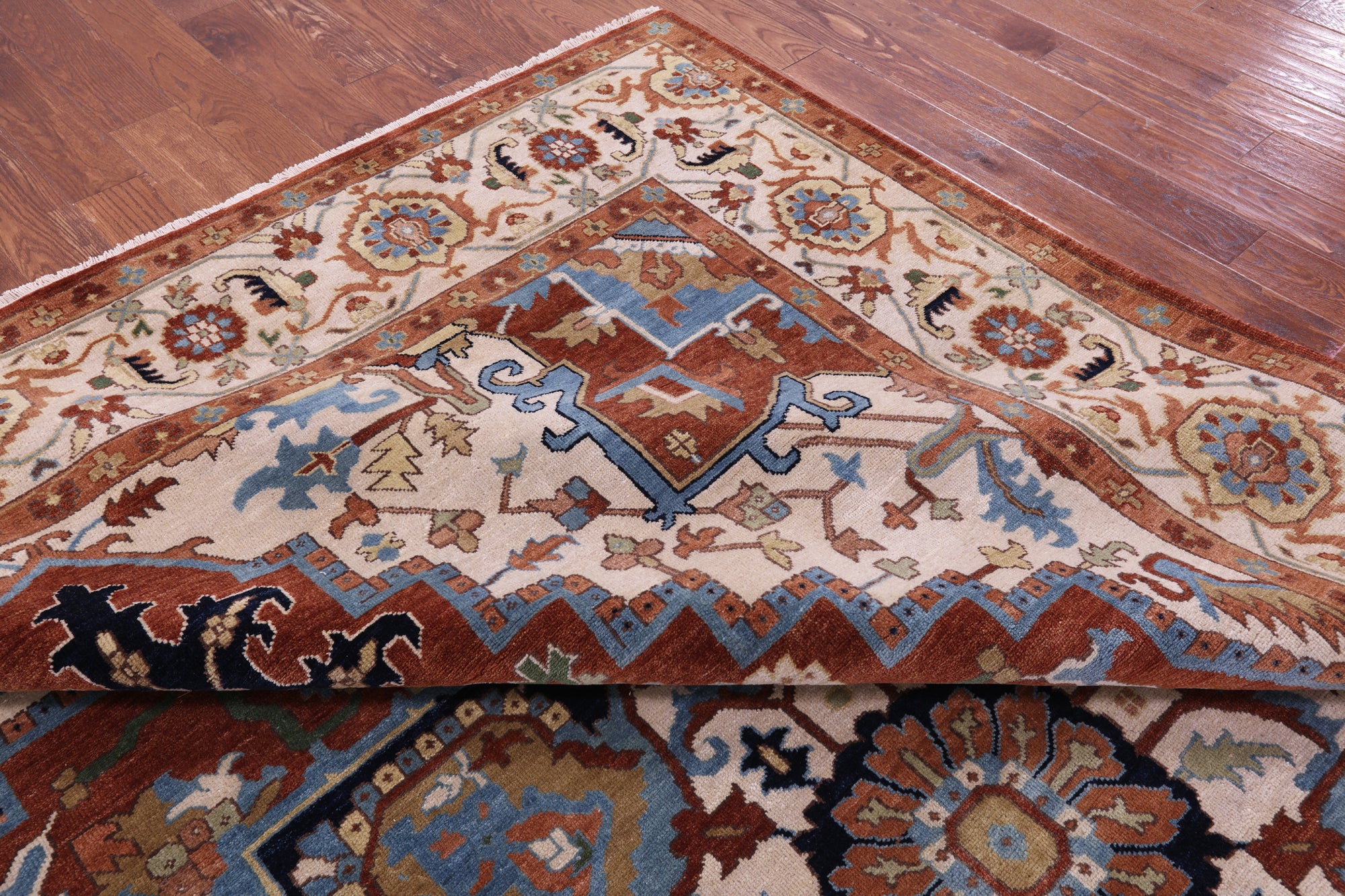 Persian Fine Serapi Hand Knotted Wool Rug - 9' 8" X 14' 1" - Golden Nile
