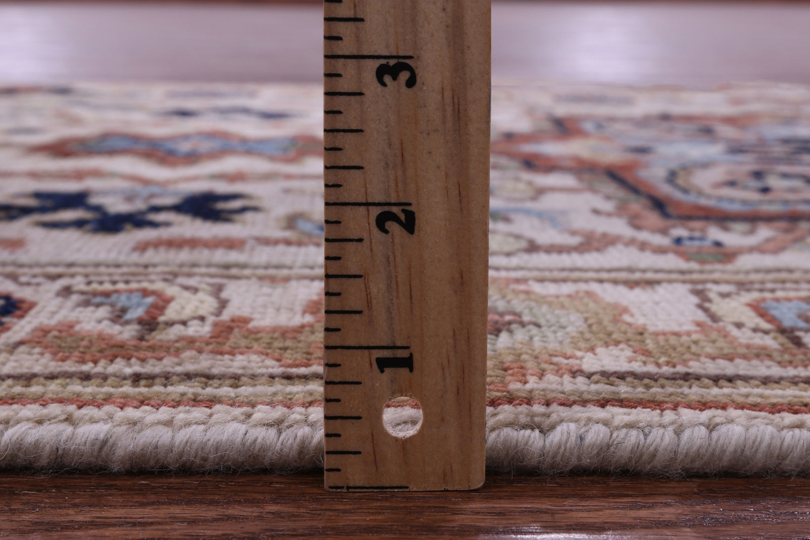 Ivory Persian Fine Serapi Hand Knotted Wool Runner Rug - 2' 7" X 11' 9" - Golden Nile