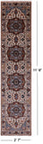 Ivory Persian Fine Serapi Hand Knotted Wool Runner Rug - 2' 7" X 11' 9" - Golden Nile