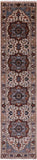 Ivory Persian Fine Serapi Hand Knotted Wool Runner Rug - 2' 7" X 11' 9" - Golden Nile