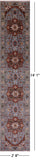 Blue Persian Fine Serapi Hand Knotted Wool Runner Rug - 2' 8" X 14' 1" - Golden Nile
