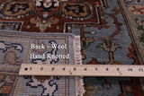 Blue Persian Fine Serapi Hand Knotted Wool Runner Rug - 2' 8" X 14' 1" - Golden Nile