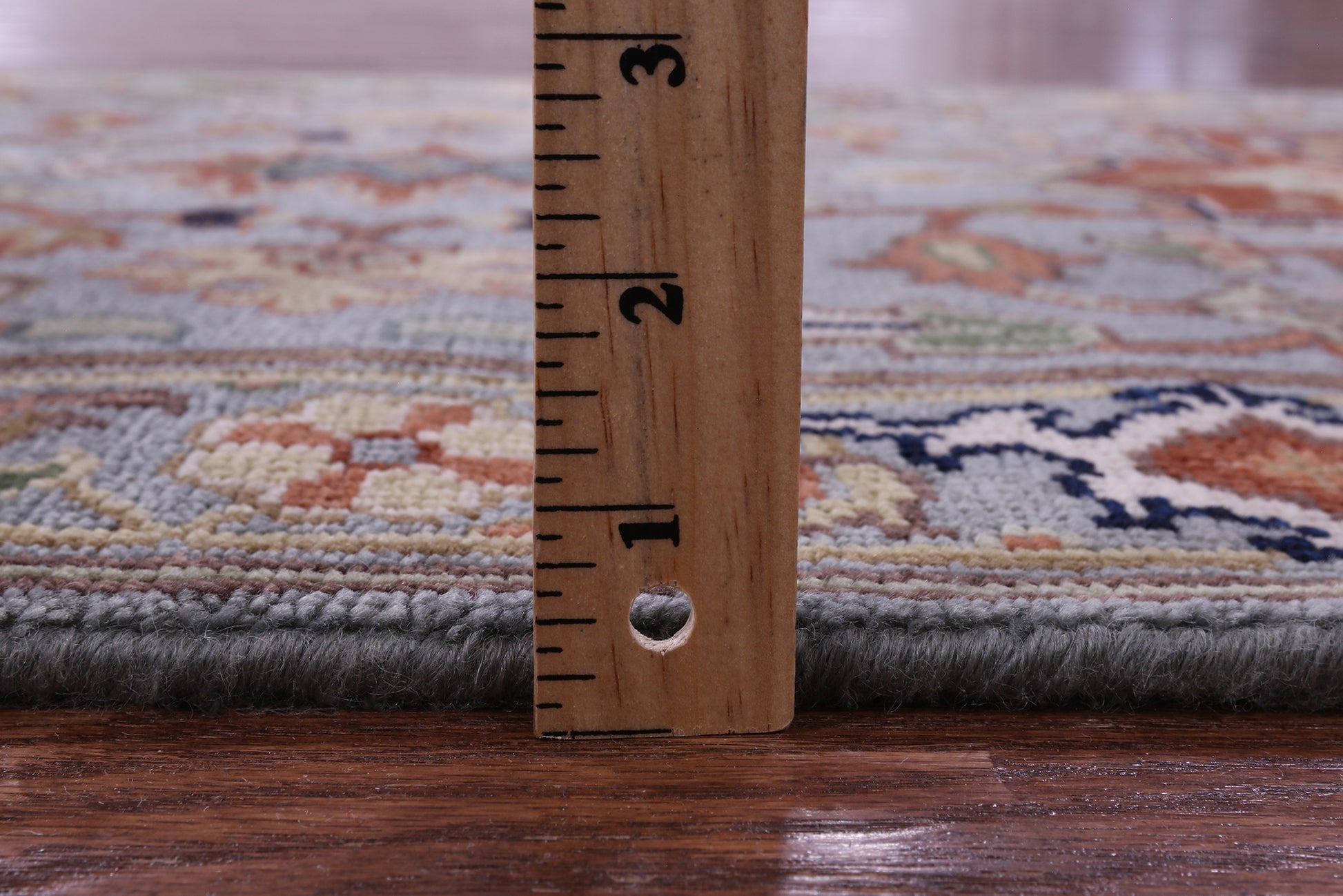 Blue Persian Fine Serapi Hand Knotted Wool Runner Rug - 2' 8" X 14' 1" - Golden Nile