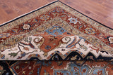 Blue Persian Fine Serapi Hand Knotted Wool Rug - 11' 8" X 14' 11" - Golden Nile