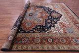 Blue Persian Fine Serapi Hand Knotted Wool Rug - 11' 8" X 14' 11" - Golden Nile