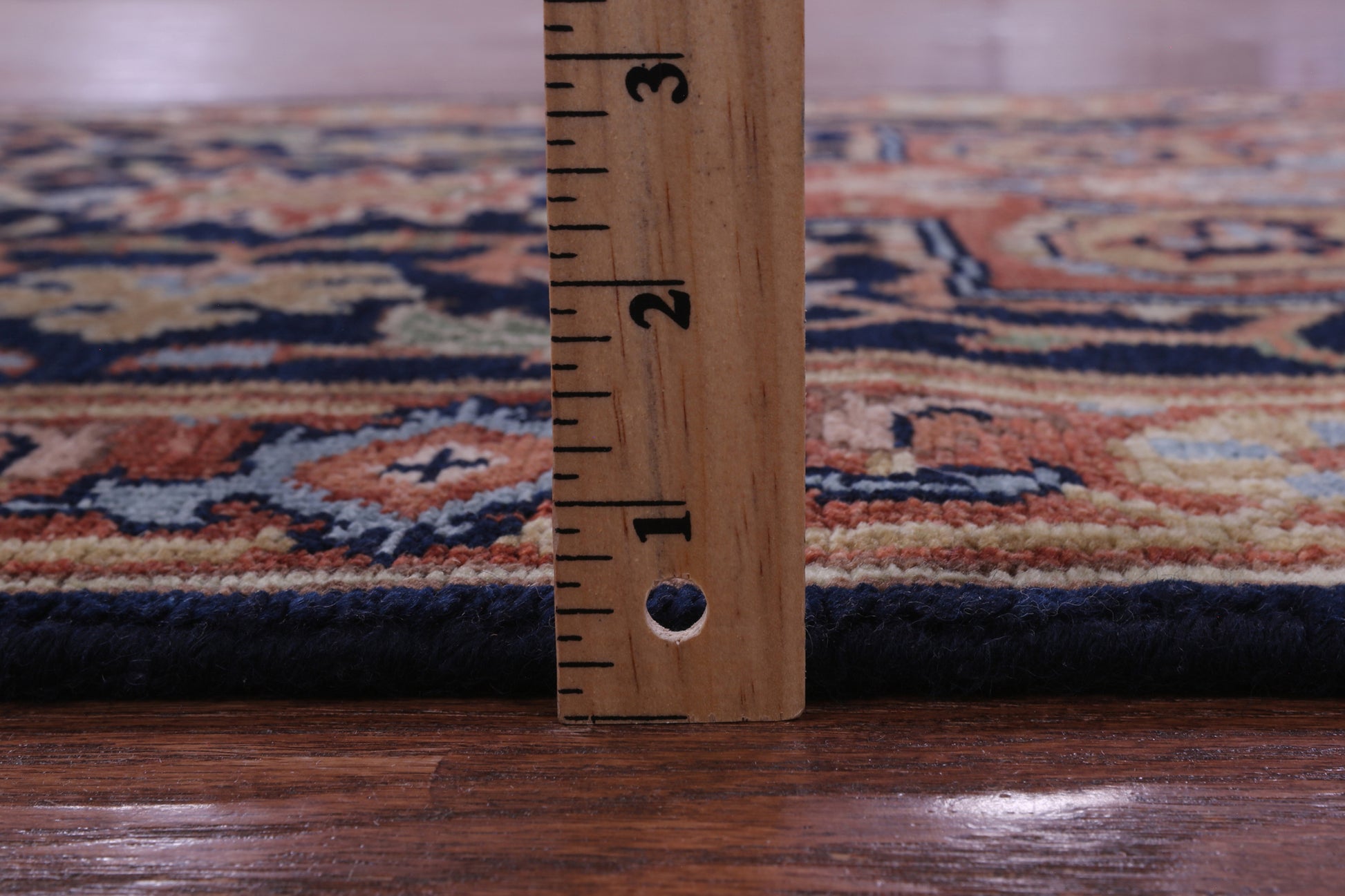 Blue Persian Fine Serapi Handmade Wool Runner Rug - 2' 8" X 11' 10" - Golden Nile
