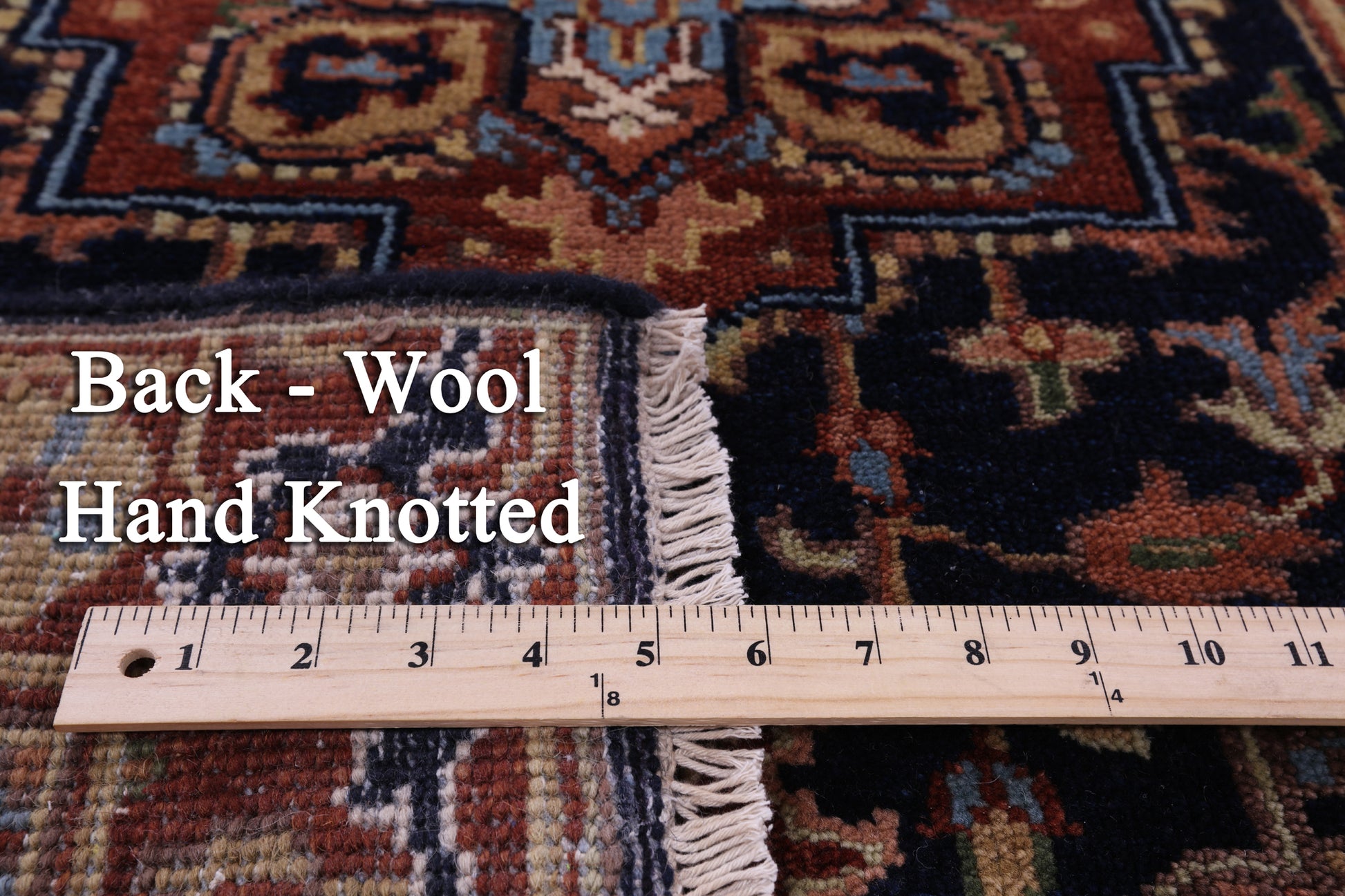 Blue Persian Fine Serapi Hand Knotted Wool Runner Rug - 2' 7" X 31' 10" - Golden Nile
