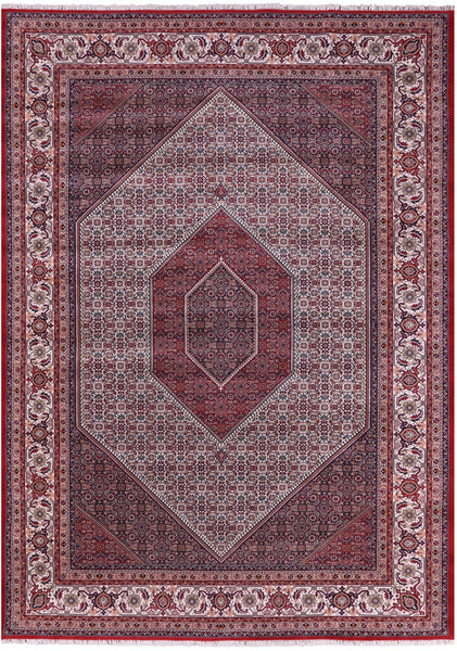 Red Persian Bijar Hand Knotted Wool Rug - 10' 0" X 14' 2" - Golden Nile