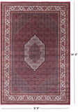 Red Persian Bijar Hand Knotted Wool Rug - 9' 9" X 14' 0" - Golden Nile