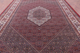Red Persian Bijar Hand Knotted Wool Rug - 9' 9" X 14' 0" - Golden Nile