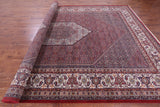 Red Persian Bijar Hand Knotted Wool Rug - 9' 9" X 14' 0" - Golden Nile