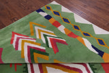 Green Tribal Moroccan Hand Knotted Wool Rug - 10' 1" X 13' 10" - Golden Nile