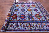 Blue Persian Fine Serapi Hand Knotted Wool & Silk Rug - 9' 1" X 11' 7" - Golden Nile